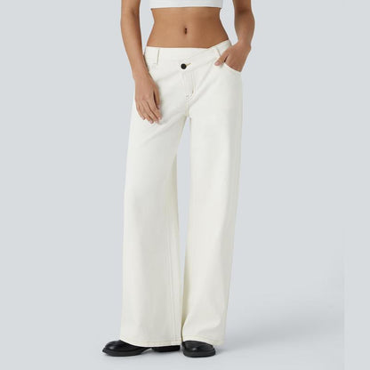 Soft stretch wide-leg denim jeans