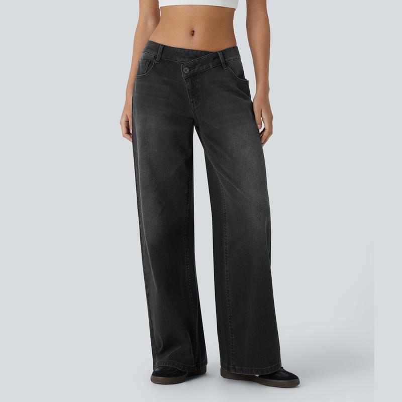 Wide-leg stretch jeans that feel like leggings