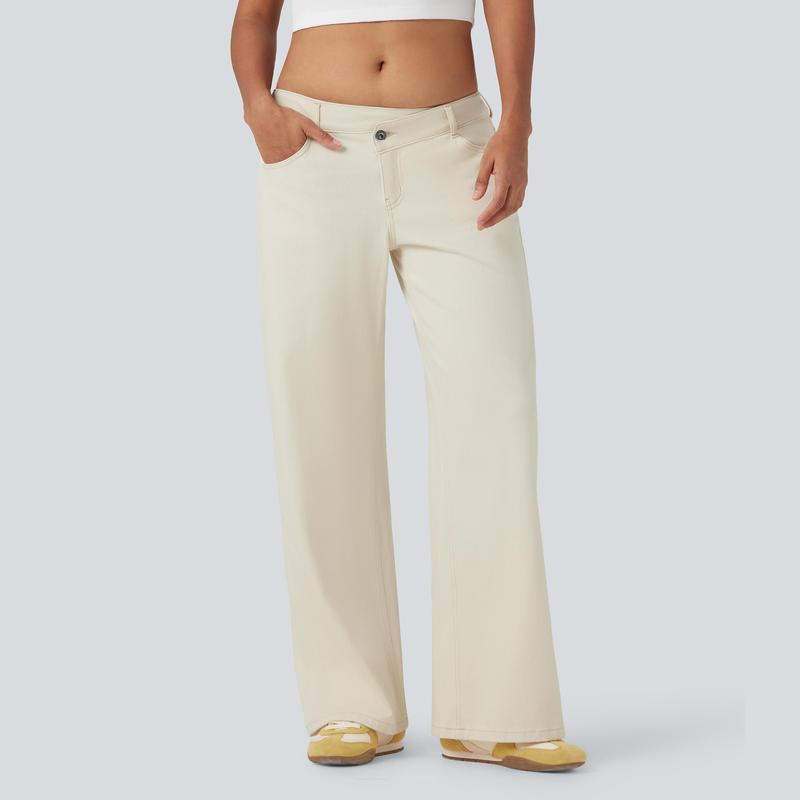 Stretch wide-leg jeans - paint blue