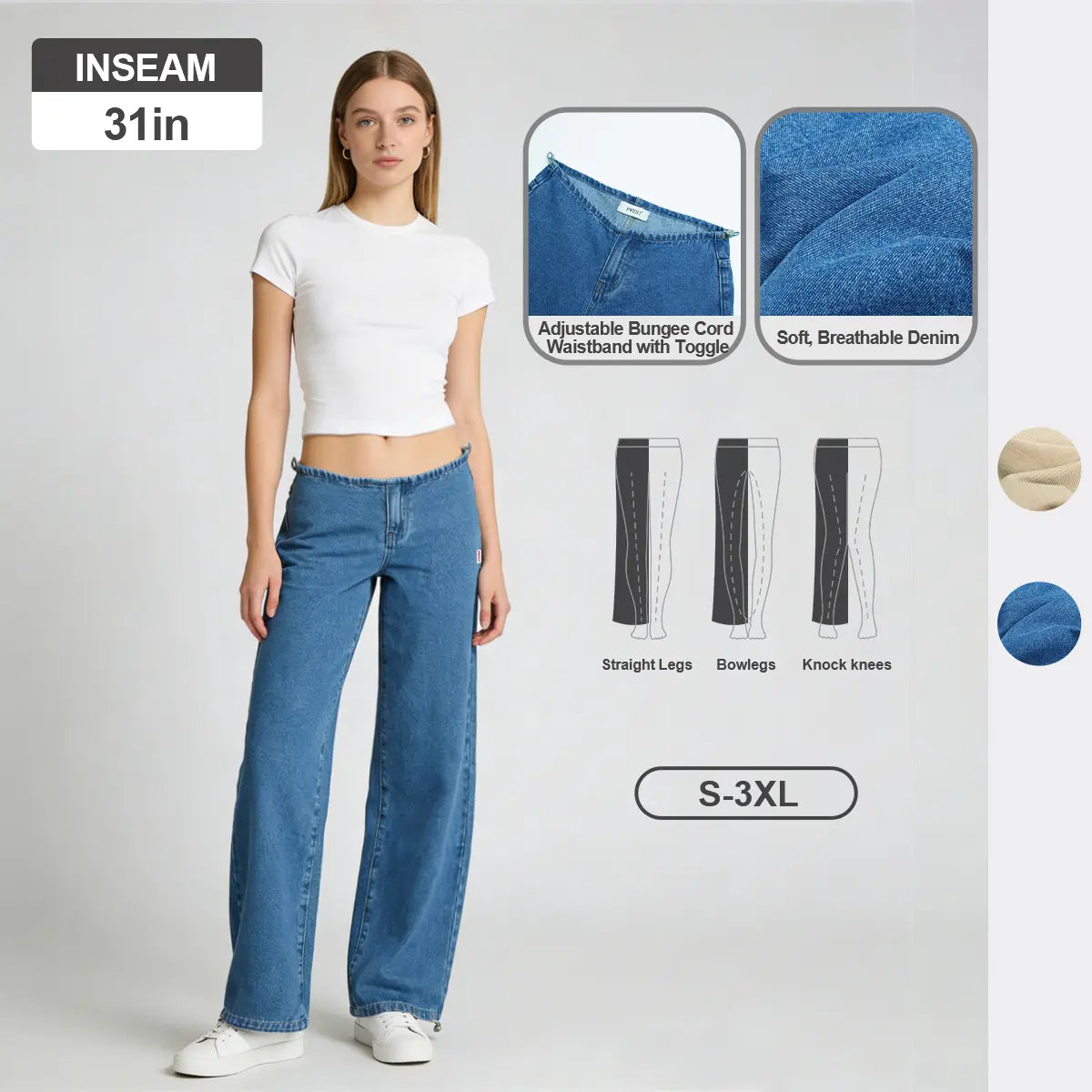 Ludmilla AdjustFit™ Low-Rise Wide-Leg Jeans